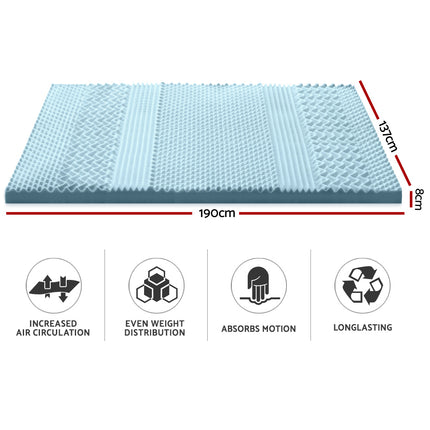 Giselle Bedding Memory Foam Mattress Topper 7-Zone 8cm Double.