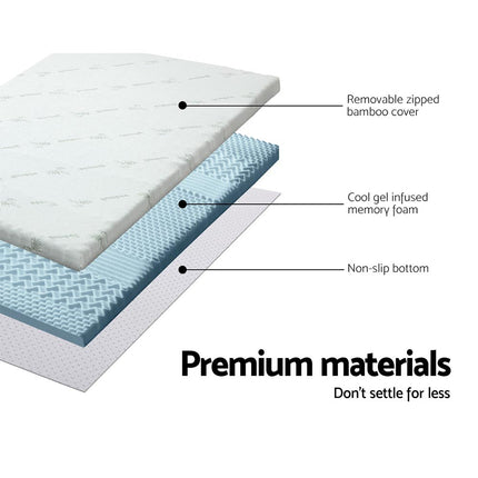 Giselle Bedding Memory Foam Mattress Topper 7-Zone 8cm King.
