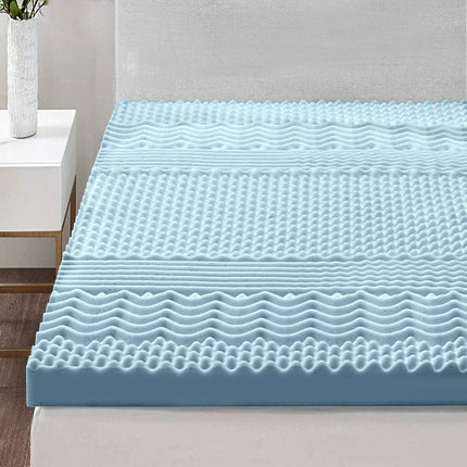 Giselle Bedding Memory Foam Mattress Topper 7-Zone 8cm Queen.