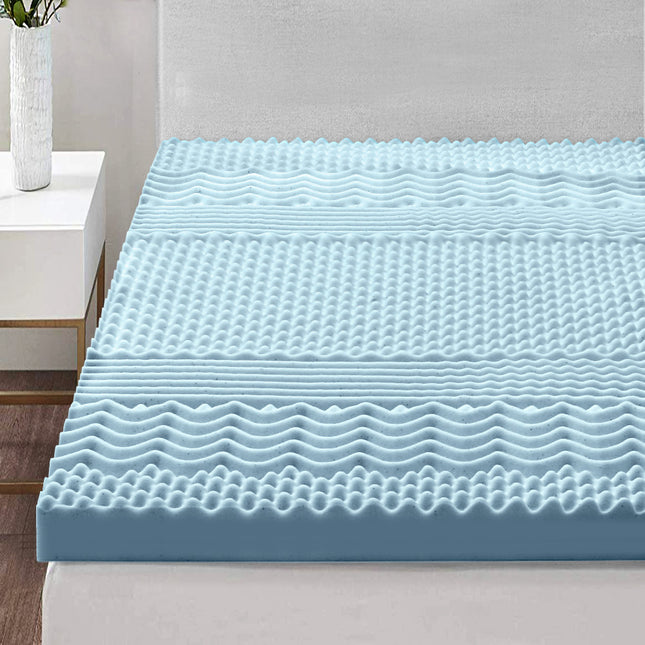 Giselle Bedding Memory Foam Mattress Topper 7-Zone 8cm Queen.