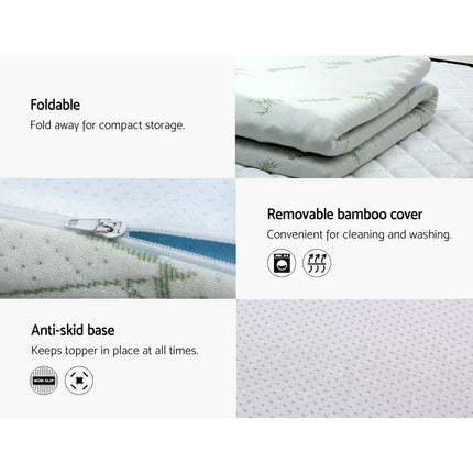 Giselle Bedding Memory Foam Mattress Topper 7-Zone 8cm Queen.