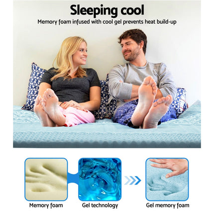 Giselle Bedding Memory Foam Mattress Topper 7-Zone 8cm Queen.