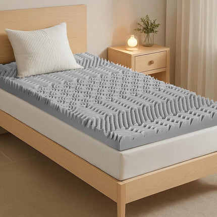Giselle Bedding 8cm Memory Foam Mattress Topper 7-Zone Graphite King Single.