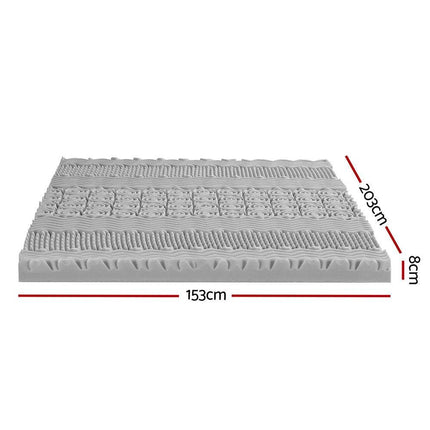 Giselle Bedding 8cm Memory Foam Mattress Topper 7-Zone Graphite Queen.