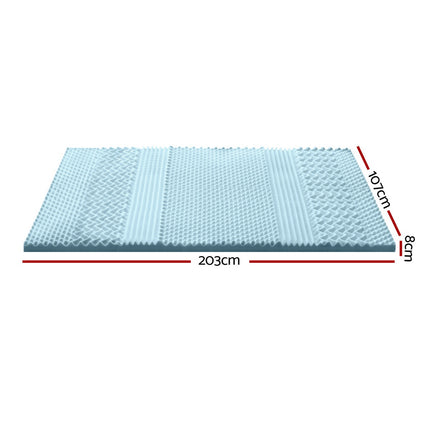 Giselle Memory Foam Mattress Topper 7-Zone 8cm King Single.