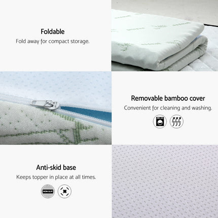 Giselle Memory Foam Mattress Topper 7-Zone 8cm King Single.