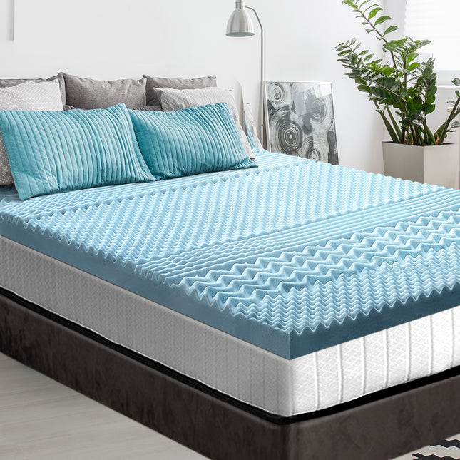 Giselle Memory Foam Mattress Topper 7-Zone 8cm King Single.