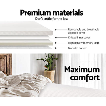 Giselle Bedding Memory Foam Mattress Topper 8cm Double.