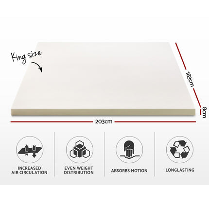 Giselle Bedding Memory Foam Mattress Topper 8cm King.