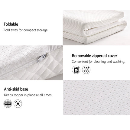 Giselle Bedding Memory Foam Mattress Topper 8cm Single.