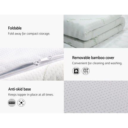 Giselle Bedding Memory Foam Mattress Topper Cool Gel 10cm Queen.