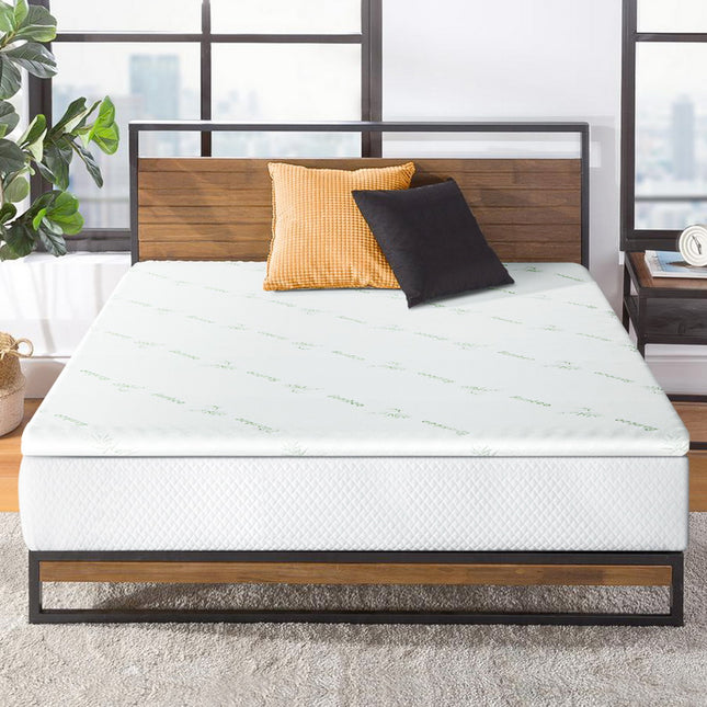 Giselle Bedding Memory Foam Mattress Topper Cool Gel Bed Mat Bamboo 10cm Single.