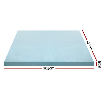 Giselle Bedding Memory Foam Mattress Topper Cool Gel 5cm King Single.