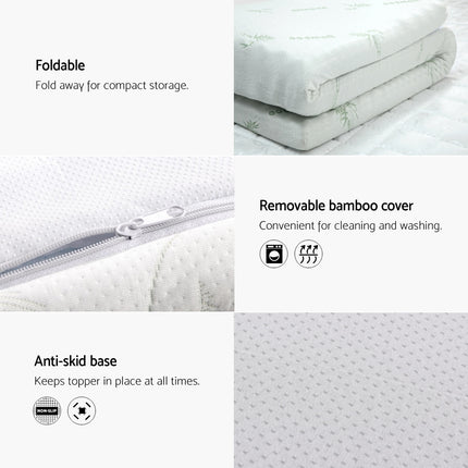 Giselle Bedding Memory Foam Mattress Topper Cool Gel 5cm King Single.