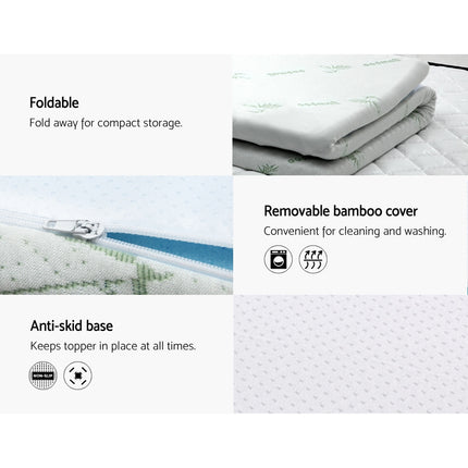 Giselle Bedding Memory Foam Mattress Topper Cool Gel 5cm Queen.