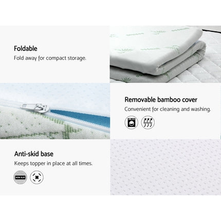 Giselle Bedding Memory Foam Mattress Topper Cool Gel 5cm Single.