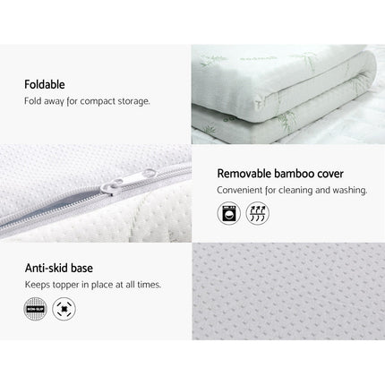 Giselle Bedding Memory Foam Mattress Topper Cool Gel 8cm Double.