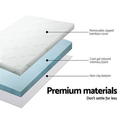 Giselle Bedding Memory Foam Mattress Topper Cool Gel 8cm King.