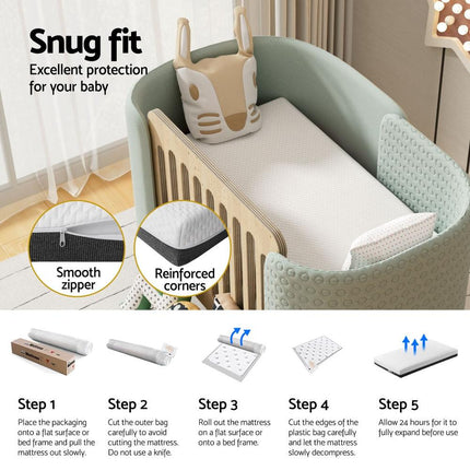 13cm Giselle Baby Cot Mattress Gel Foam.