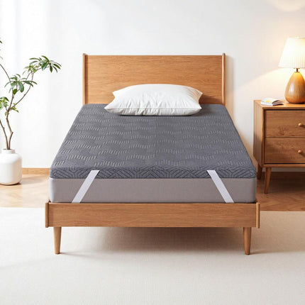 Giselle 8cm Memory Foam Mattress Topper Gel Dual Layer Foam Bamboo King Single.