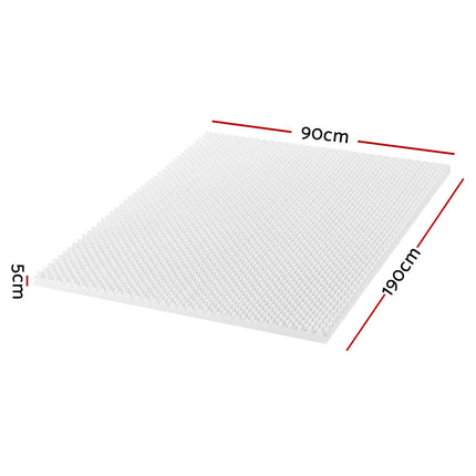 Giselle Bedding Memory Foam Mattress Topper Egg Crate 5cm Single.