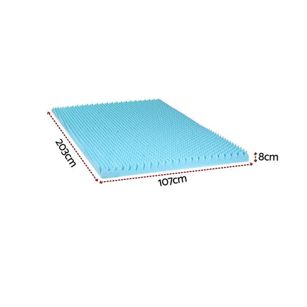 Giselle 8cm Memory Foam Mattress Topper Gel Egg Crate Foam Bamboo King Single.
