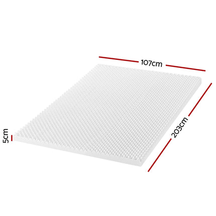 Giselle Bedding Memory Foam Mattress Topper Egg Crate 5cm King Single.
