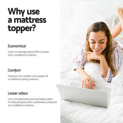 Giselle Bedding Memory Foam Mattress Topper Egg Crate 5cm King Single.