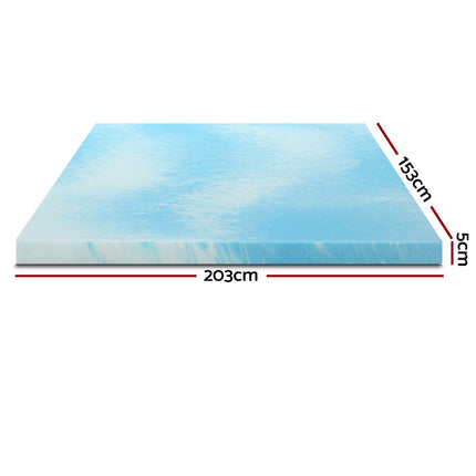 Giselle Bedding Memory Foam Mattress Topper Gel 5cm Queen.