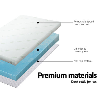 Giselle Bedding Memory Foam Mattress Topper Gel 5cm Queen.
