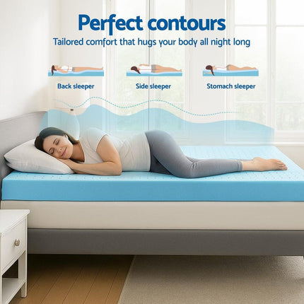 Giselle 12cm Memory Foam Mattress Topper Ventilated Cool Gel Bamboo Cover Double.