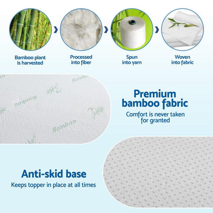 Giselle 12cm Memory Foam Mattress Topper Ventilated Cool Gel Bamboo Cover Double.