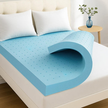 Giselle 12cm Memory Foam Mattress Topper Ventilated Cool Gel Bamboo Cover Double.