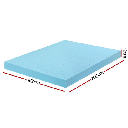 Giselle 12cm Memory Foam Mattress Topper Ventilated Cool Gel Bamboo Cover King.