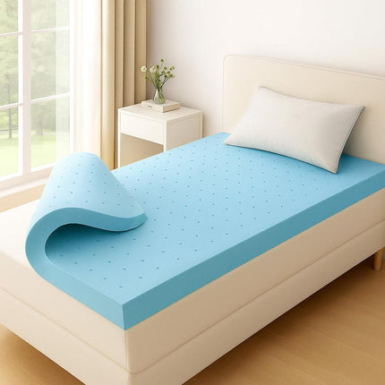 Giselle 12cm Memory Foam Mattress Topper Ventilated Cool Gel Bamboo Cover Single.
