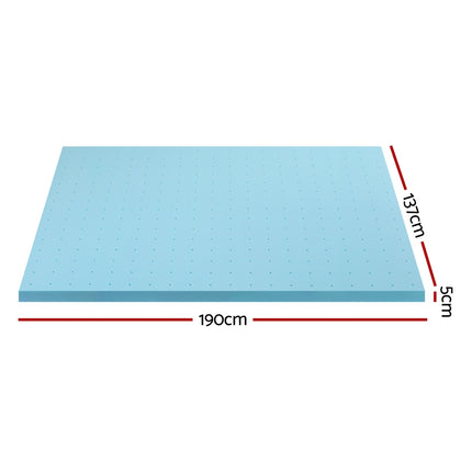 Giselle Bedding Memory Foam Mattress Topper Ventilated Cool Gel 5cm Double.