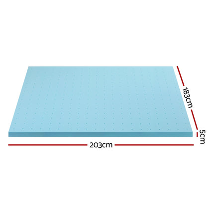 Giselle Bedding Memory Foam Mattress Topper Ventilated Cool Gel 5cm King.