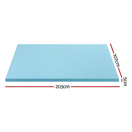 Giselle Bedding Memory Foam Mattress Topper Ventilated Cool Gel 5cm King Single.
