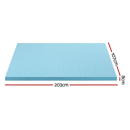Giselle Bedding Memory Foam Mattress Topper Ventilated Cool Gel 8cm King Single.
