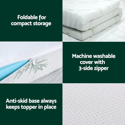 Giselle Bedding Memory Foam Mattress Topper Ventilated Cool Gel 8cm King Single.
