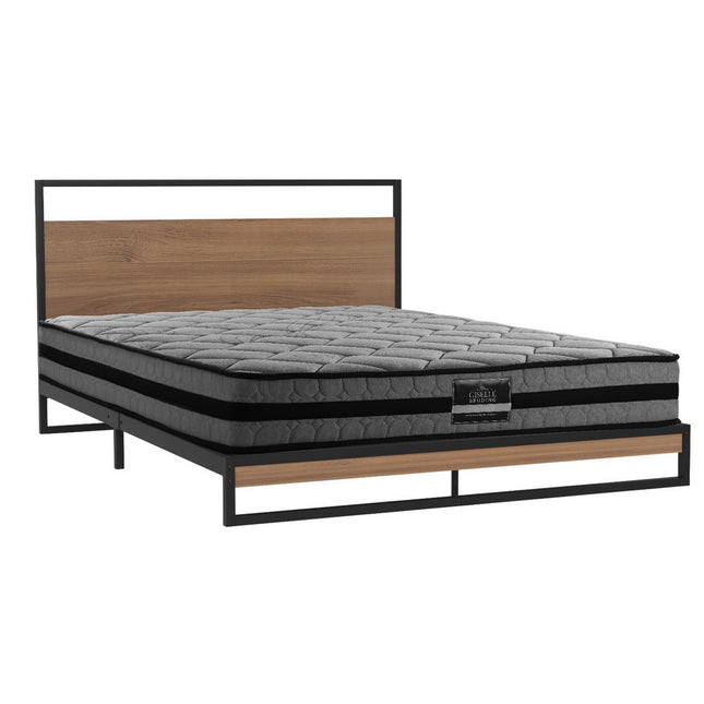 Artiss Bed Frame Queen Size Metal Frame DANE with Mattress.