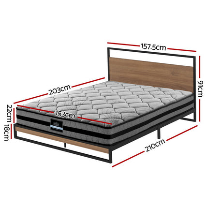 Artiss Bed Frame Queen Size Metal Frame DANE with Mattress.