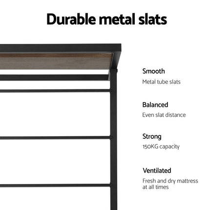 Artiss Bed Frame 2x Single Size Metal Trundle Daybed DEAN.