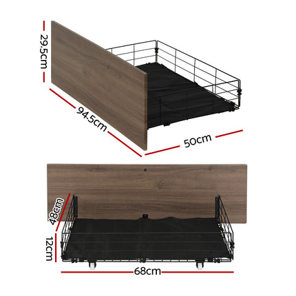 Artiss 2x Bed Frame Storage Drawers Trundle Black.