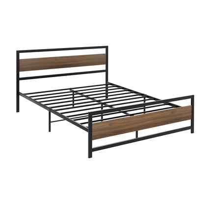 Artiss Bed Frame Double Size Metal Base Mattress Platform Foundation Black DREW.
