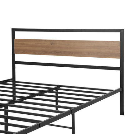 Artiss Bed Frame Double Size Metal Base Mattress Platform Foundation Black DREW.
