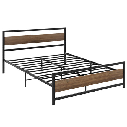 Artiss Bed Frame Queen Size Metal Base Mattress Platform Foundation Black DREW.