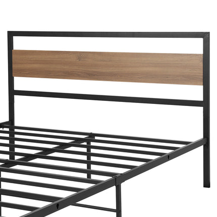 Artiss Bed Frame Queen Size Metal Base Mattress Platform Foundation Black DREW.