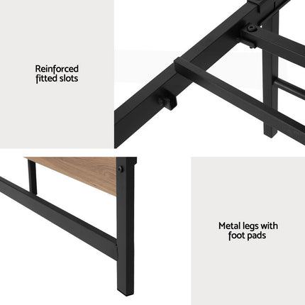Artiss Bed Frame Queen Size Metal Base Mattress Platform Foundation Black DREW.