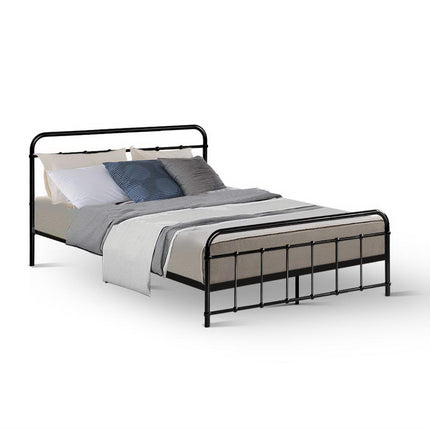Artiss Bed Frame Metal Bed Frame LEO - Double (Black).
